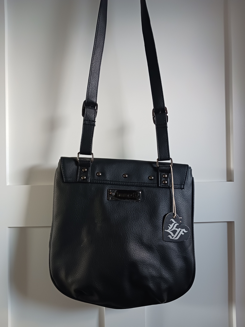 Black Embossed Skull Crossbody Bag - Picture 3 of 7